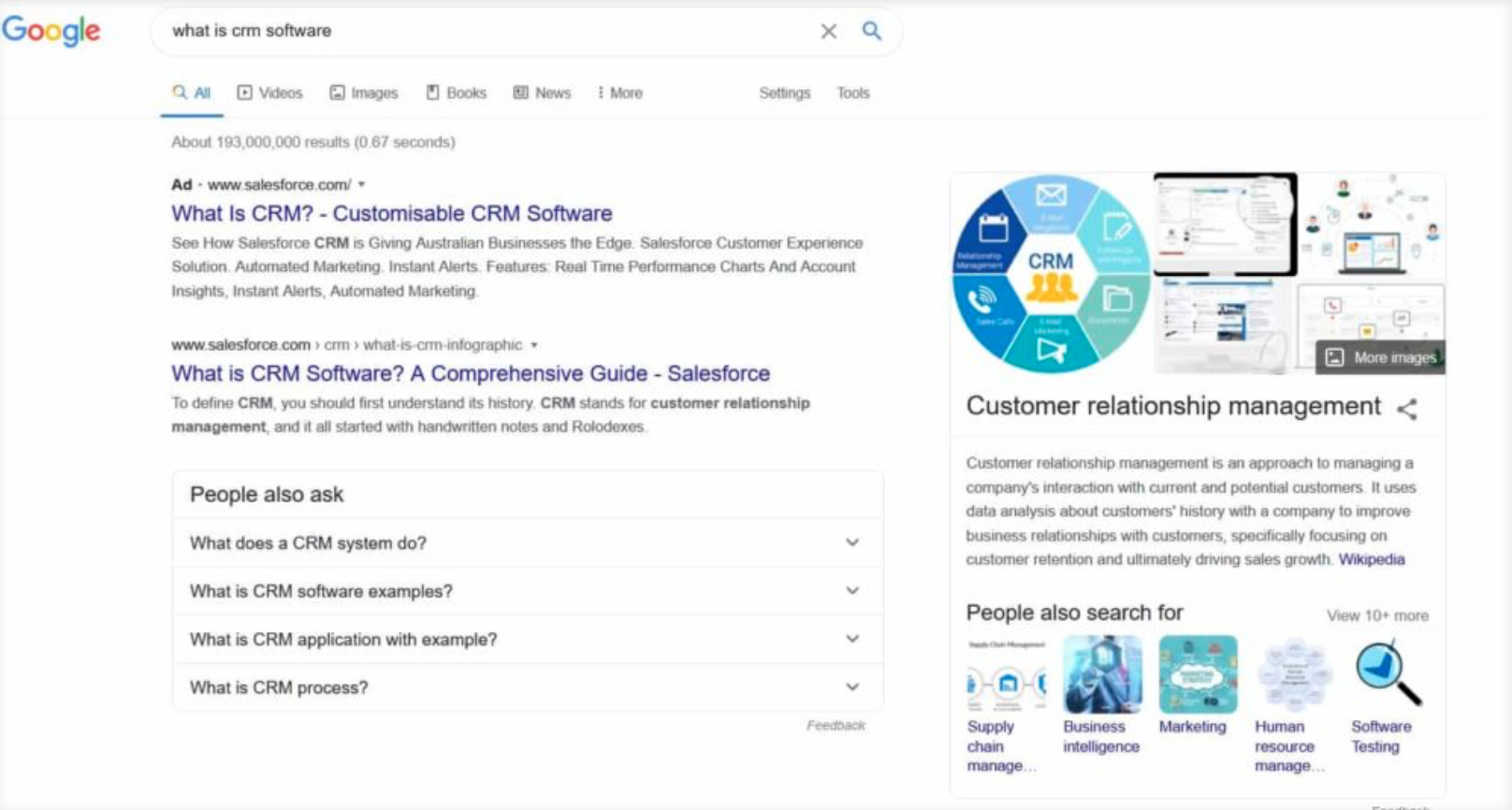 What is CRM search